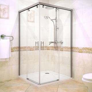 Душевой уголок GuteWetter Slide Rectan GK-864 правая 90x80 см стекло бесцветное, профиль хром