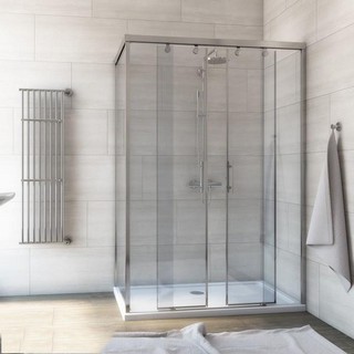 Душевой уголок GuteWetter Slide Rectan GK-865 правая 130x80 см стекло бесцветное, профиль хром
