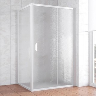 Душевой уголок Vegas Glass ZP+ZPV 130*90 01 02 профиль белый, стекло шиншилла