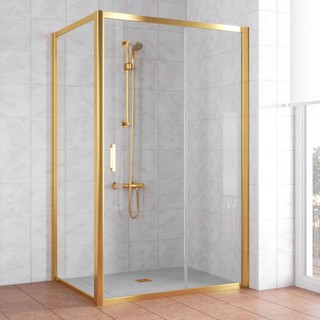 Душевой уголок Vegas Glass ZP+ZPV 120*80 09 01 профиль золото, стекло прозрачное