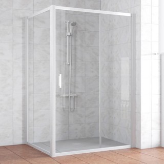 Душевой уголок Vegas Glass ZP+ZPV 130*100 01 01 профиль белый, стекло прозрачное