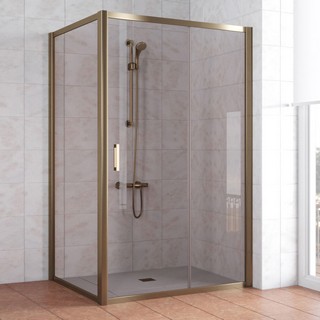 Душевой уголок Vegas Glass ZP+ZPV 110*100 05 05 профиль бронза, стекло бронза
