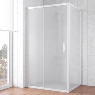 Душевой уголок Vegas Glass ZP+ZPV NOVO 140*90 01 10 профиль белый, стекло сатин
