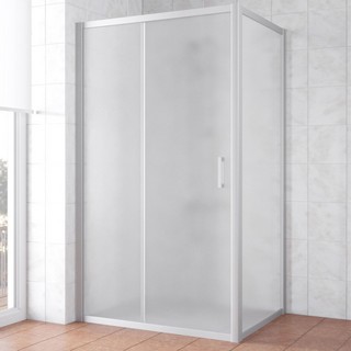 Душевой уголок Vegas Glass ZP+ZPV NOVO 130*80 07 10 профиль матовый хром, стекло сатин
