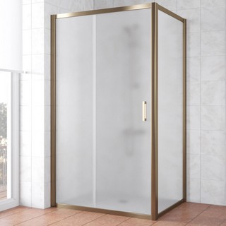 Душевой уголок Vegas Glass ZP+ZPV TUR NOVO 120*90 05 10 профиль бронза, стекло сатин