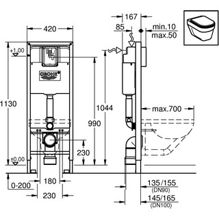 Система инсталляции для унитазов Grohe Rapid SL 38713001