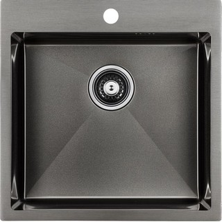 Мойка кухонная Paulmark Kroner PM215151-GM вороненая сталь
