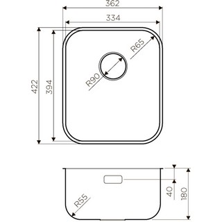 Мойка кухонная Omoikiri Omi 36-U-IN нержавеющая сталь