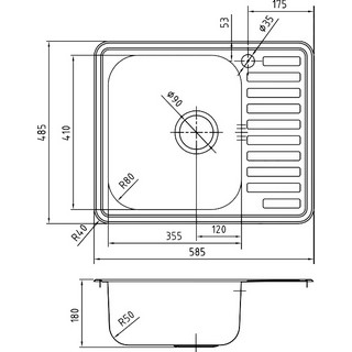 Мойка кухонная IDDIS Strit STR58SLi77