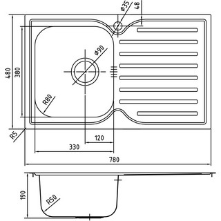 Мойка кухонная IDDIS Strit STR78SLi77