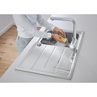 Комплект Grohe Minta 31573SD0 Мойка кухонная K500 31571SD0 + Смеситель Mint 32168000 для кухонной мойки