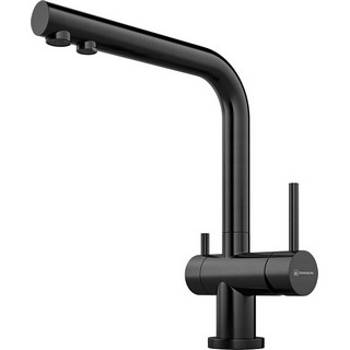 Комплект  Мойка кухонная Omoikiri Kata 54-U-BL черная + Смеситель Omoikiri Nagano PVD-GM для кухонной мойки
