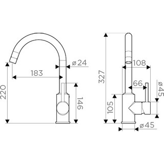Комплект  Мойка кухонная Omoikiri Kata 54-U-BL черная + Смеситель Omoikiri Nagano PVD-GM для кухонной мойки