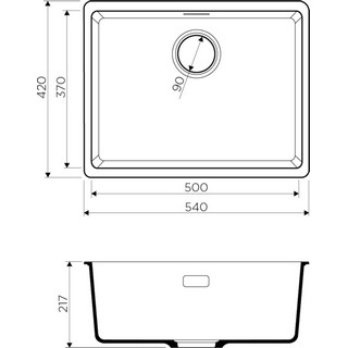 Комплект  Мойка кухонная Omoikiri Kata 54-U-BL черная + Смеситель Omoikiri Nagano BN для кухонной мойки