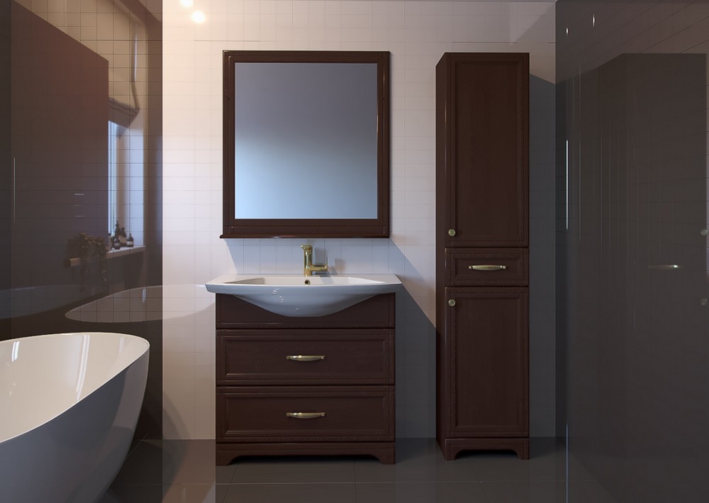 Мебель для ванной ASB-Woodline Берта 85 орех антикварный, купить за 20851 руб.