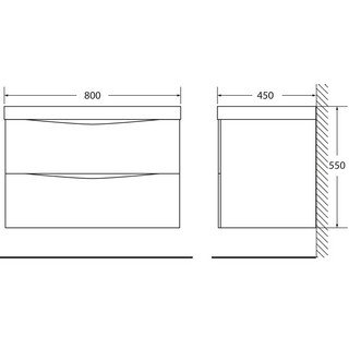 Мебель для ванной BelBagno Marino 80 nero lucido
