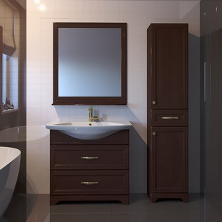 Мебель для ванной ASB-Woodline Берта 85 орех антикварный