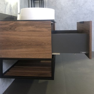 Тумба с раковиной Comforty Порто 120, подвесная, дуб тёмно-коричневый