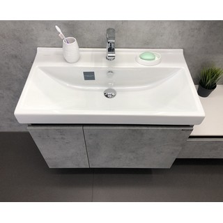 Тумба с раковиной Comforty Осло 80, подвесная, бетон светлый