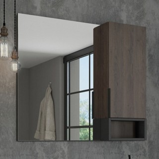 Тумба с раковиной Comforty Франкфурт 90, дуб шоколадно-коричневый, белая раковина