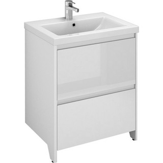 Тумба с раковиной Velvex Klaufs 60.2Y белая, напольная