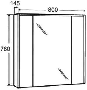 Зеркальный шкаф roca ronda 80