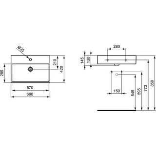 Раковина Ideal Standard Strada K077801 60 см
