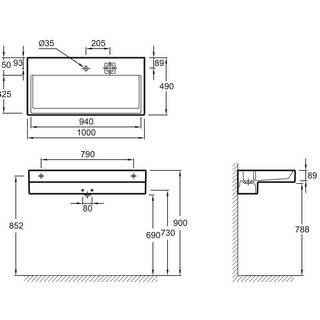 Раковина Jacob Delafon Terrace EXC112 100 см