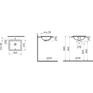 Рукомойник VitrA S20 5473B003-0642 45 см