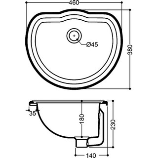 Рукомойник Kerasan Retro 103101 встраиваемый (46 см)