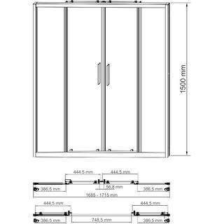 Шторка на ванну Wasserkraft Lippe 45S02-170