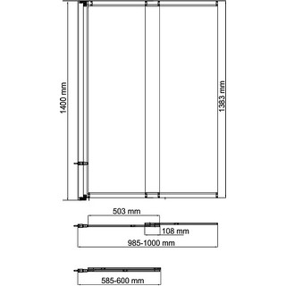 Шторка на ванну Wasserkraft Dill 61S02-100
