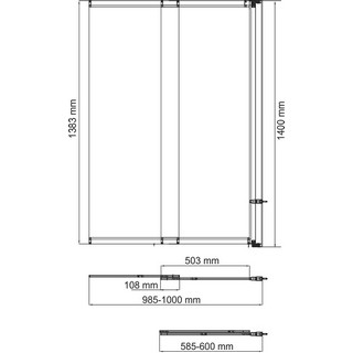 Шторка на ванну Wasserkraft Main 41S02-100 LM