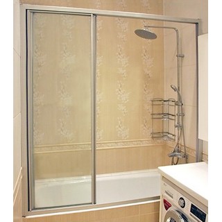 Шторка на ванну GuteWetter Practic Part GV-403 163-167 см стекло бесцветное, профиль матовый хром