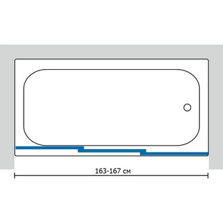 Шторка на ванну GuteWetter Practic Part GV-403 163-167 см стекло бесцветное, профиль матовый хром
