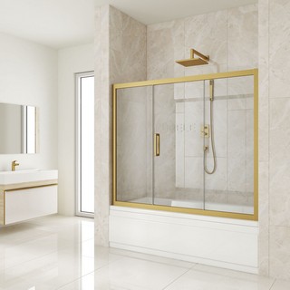 Шторка на ванну Kubele DE019P3-CLN-BR 180х150 см, профиль бронза