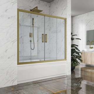 Шторка на ванну Kubele DE019P4-CLN-BR 185х150 см, профиль бронза