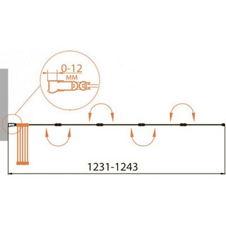Шторка на ванну Cezares Relax V-5-120/140-P-Bi-L стекло punto
