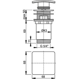 Донный клапан для раковины AlcaPlast A393