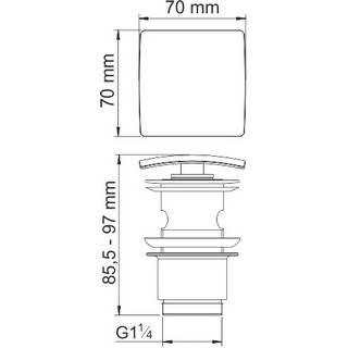 Донный клапан для раковины Wasserkraft Sauer A168