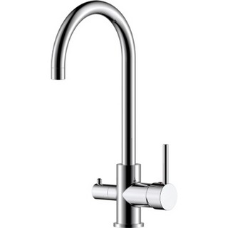 Смеситель Rossinka Z Z35-28 для кухонной мойки, хром с фильтром Аквафор Кристалл ECO H Pro