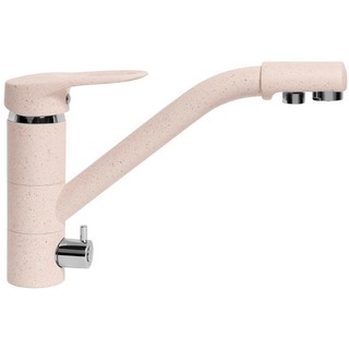 Смеситель AquaGranitEx C-6040 для кухонной мойки, светло-розовый
