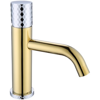 Смеситель Boheme Stick 121-GCR для раковины, gold diamond chrome