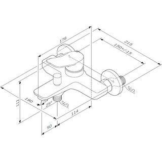 Смеситель AM.PM X-Joy F85A10000 для ванны с душем