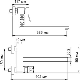 Смеситель Wasserkraft Exter 1602L универсальный, светлая бронза