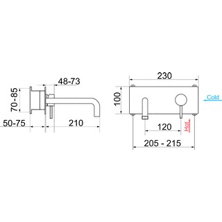 Смеситель RGW Shower Panels SP-45-10 С ВНУТРЕННЕЙ ЧАСТЬЮ, для раковины