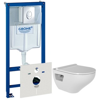 Комплект Инсталляция Grohe Rapid SL 4 в 1 с кнопкой смыва + Унитаз подвесной Bien Ion безободковый