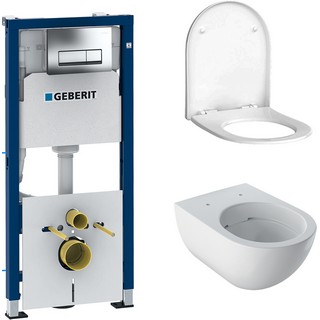 Комплект Geberit Acanto унитаз + инсталляция + крышка-сиденье