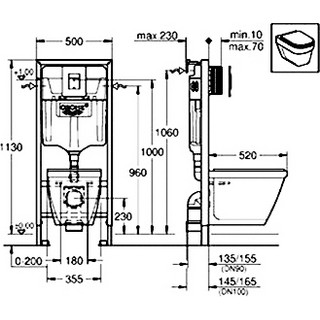 Комплект Grohe Solido 39186000 подвесной унитаз + инсталляция + кнопка