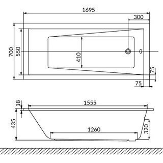 Акриловая ванна Excellent Wave Slim WAEX.WAV17WHS 170x70 см